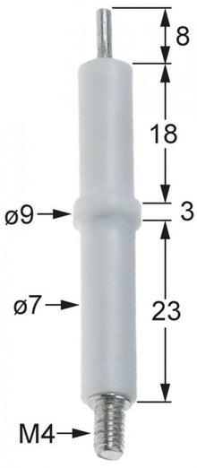 ignition electrode D1 ø 7mm connection M4 D2 ø 9mm L1 8mm BL1 18mm BL2 3mm BL3 23mm to clip