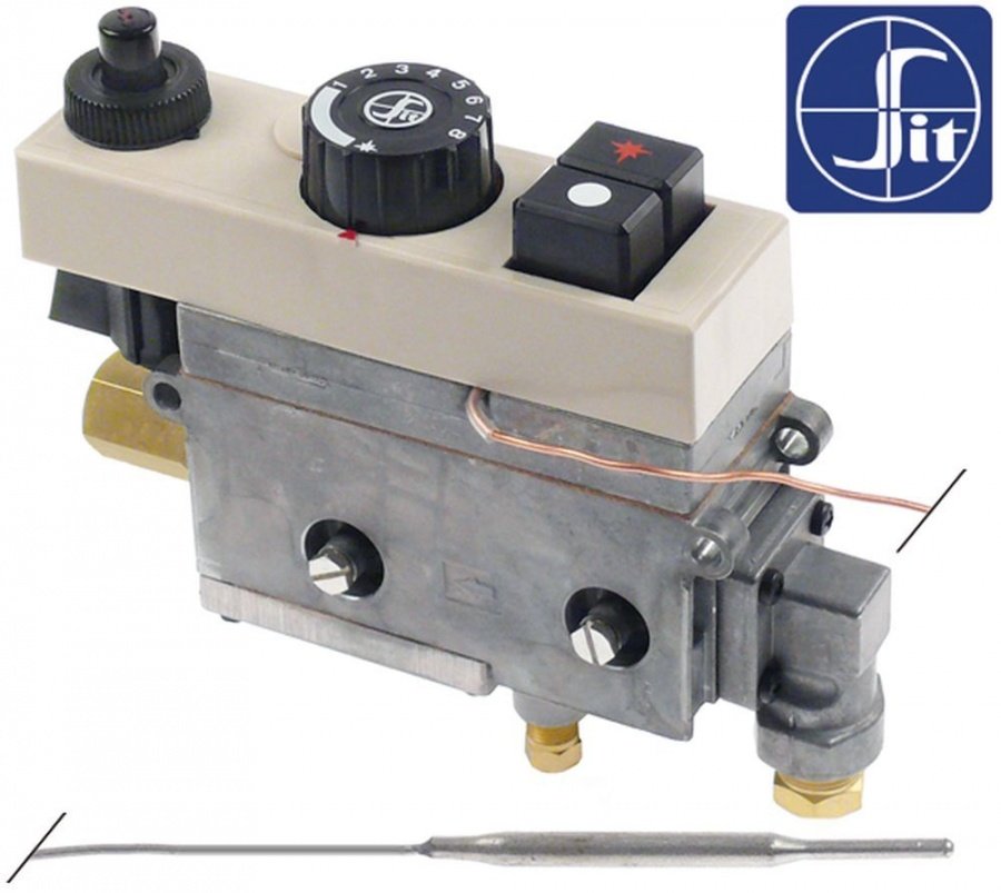 Valva de gaz termostatica Minisit 710, SIT 0.710.619, temperatura 160-380°C, racorduri gaz 3/8" - 102872
