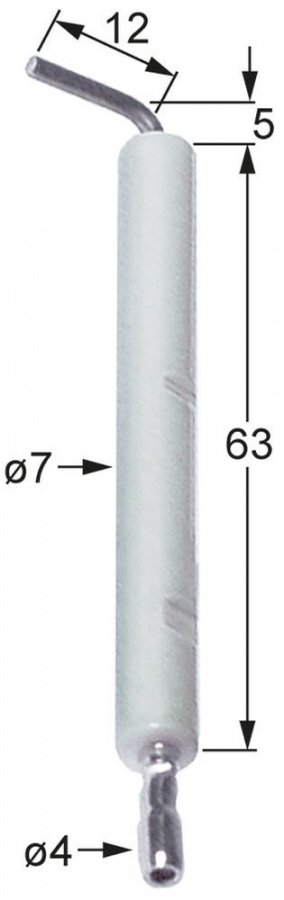 Electrod de aprindere ø 7 mm, conector ø 4 mm - 102880
