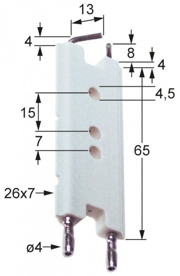 Electrod de aprindere Rational, lungime corp 65mm, conexiuni ø 4mm - 102881, 10253225