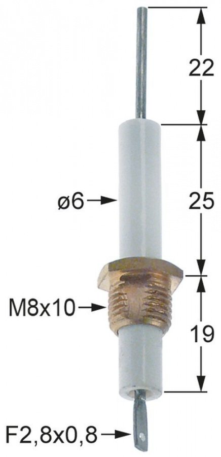 Electrod de aprindere ø 6 mm, filet 1/8" - 102892