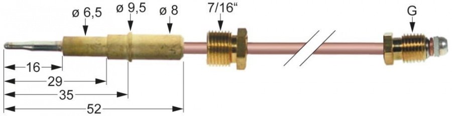 Termocuplu, 1000mm - Cod 102893