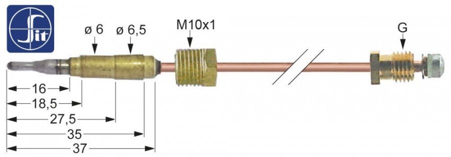 Termocupla L 1500 mm, filet racord M9x1 - 102944