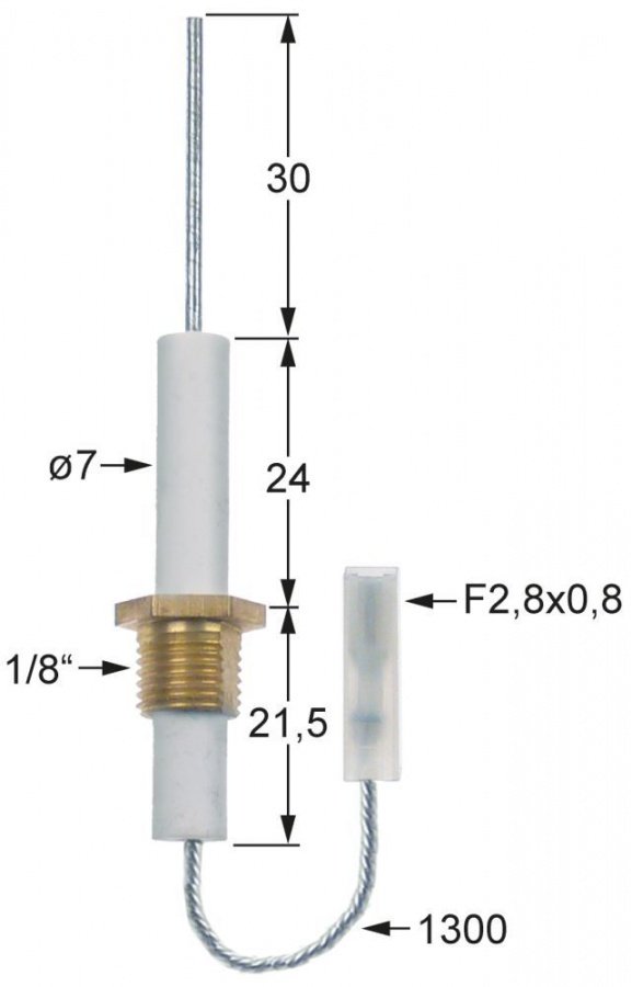 Electrod de aprindere, lungime cablu 1300mm, cu filet - Cod 102981
