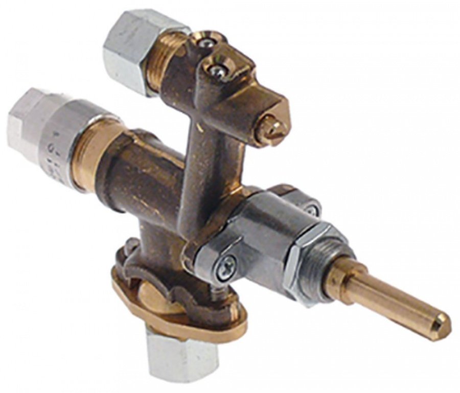 Robinet de gaz MADEC, gaz natural, ax ø 6 x 4.6 mm, filet termocupla M8x1 - 103202