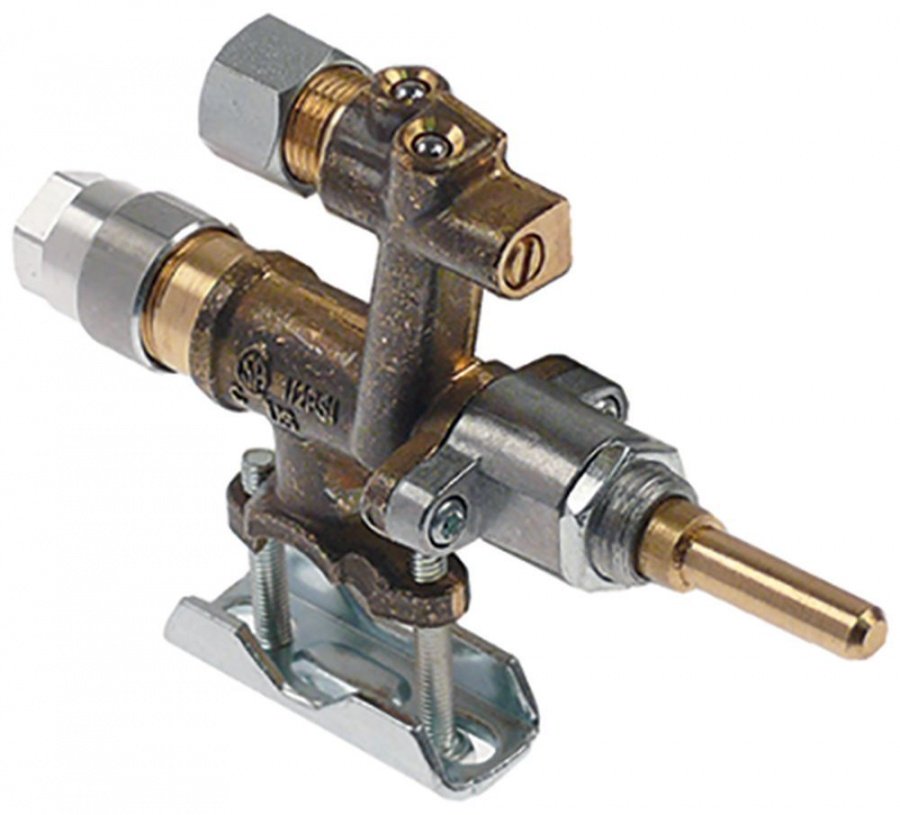 Robinet de gaz MADEC, gaz natural, ax ø 6 x 4.6 mm, filet termocupla M8x1 - 103205