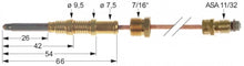 termocupla racord L 1800mm, filet la robinet de gaz ASA 11/32, filet cap 7/16" - 103315