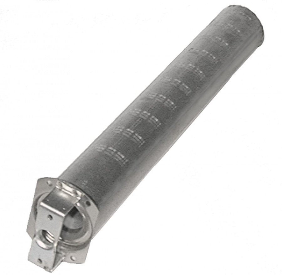 Arzator tubular ø 50 mm, L 358 mm, flansa 50x7 mm, cu suport pentru duza - 104151