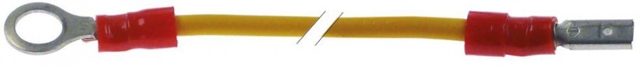 Cablu impamantare 270 mm, terminal papuc 2.8 mm / inel M6, cablu ø 3 mm - 104527