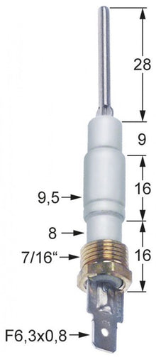 ignition electrode ø 9,5/8 mm - 104638