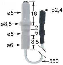 Electrod de aprindere, cablu 410 mm - 104772