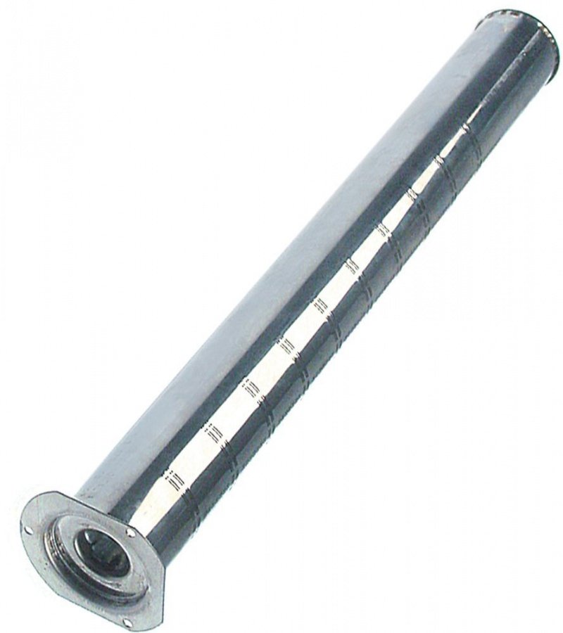 Arzator tubular ø 50 mm, L 450 mm, fixare cu surub M5x12, flansa 71 x 65 mm, din inox - 105697