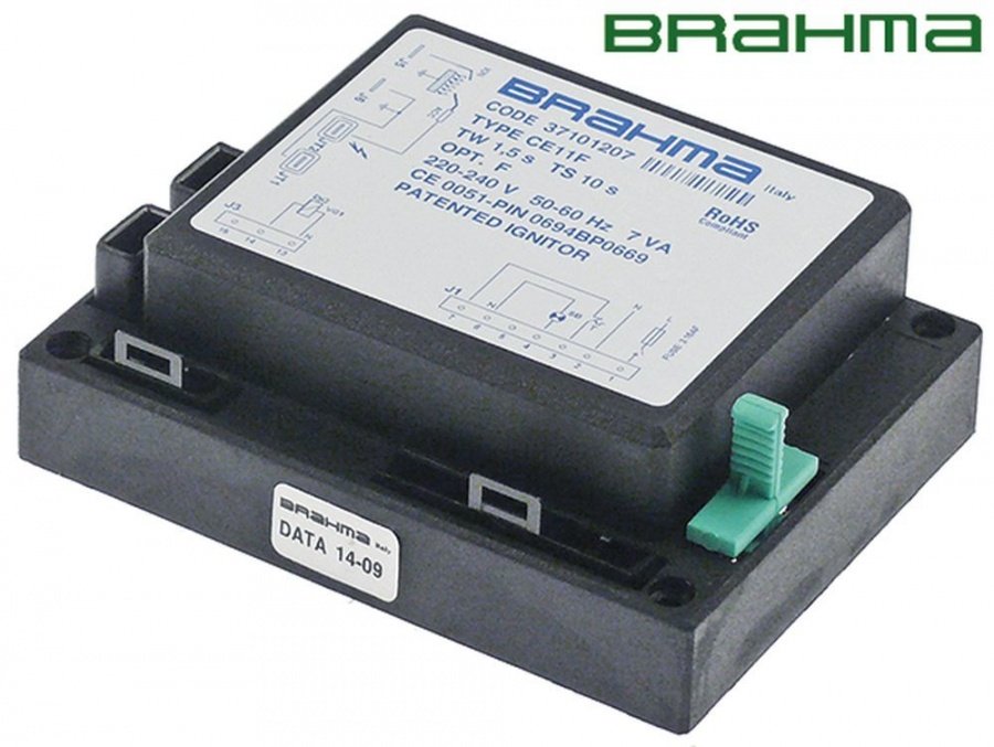 Automat control ardere BRAHMA tip CE11F 37101207, timp asteptare TW 1,5 sec, timp de siguranta TS 10 sec - 106006