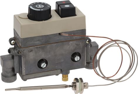 Valva de gaz termostatica Minisit 710 pentru friteuza, temp. 120-200°C, intrare/iesire gaz 3/8", SIT 0710743 - 106029