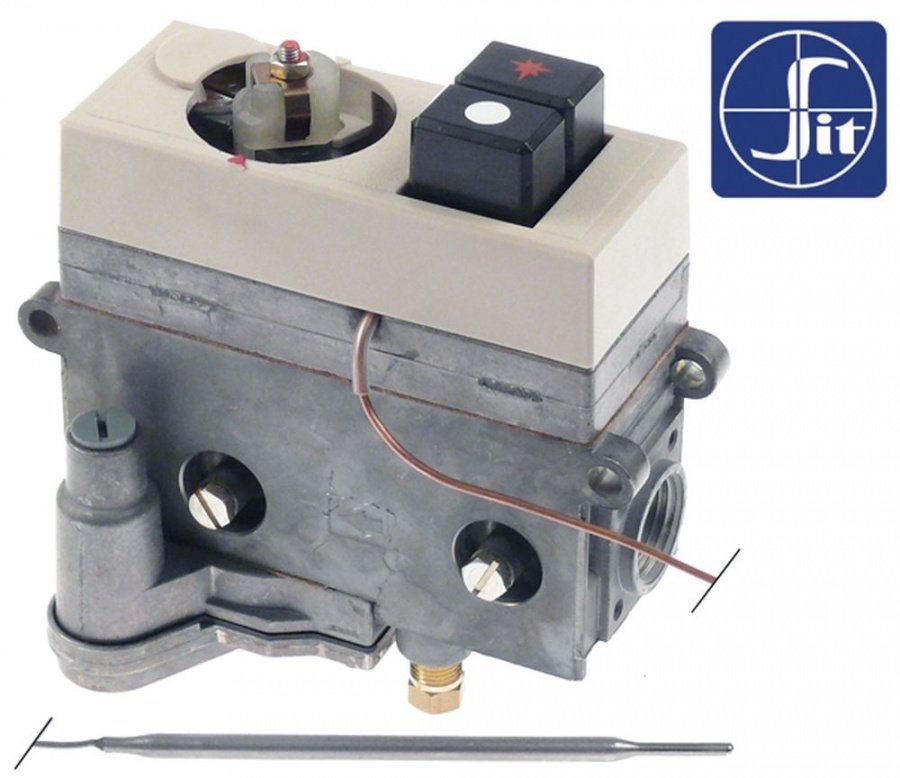 Valva de gaz termostatica, seria 710 Minisit, t.max. 110°C 40-110°C intrare gaz ½ ", iesire gaz 3 / 8" - Cod 106030