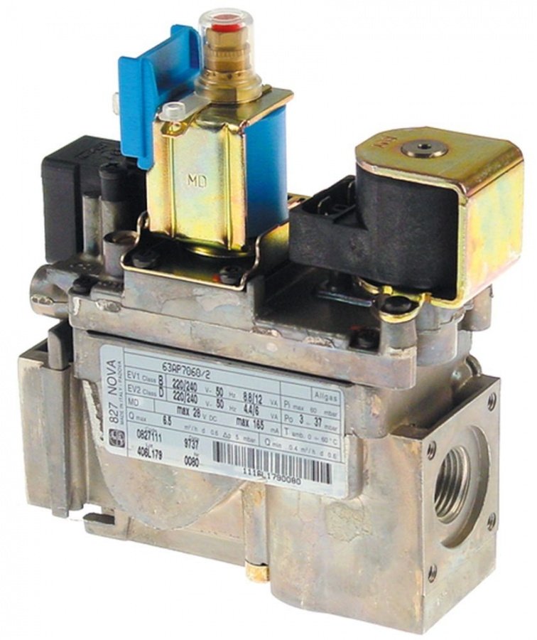gas valve 230 V 50 Hz gas input ½" gas outlet ½" pilot burner connection closed - Code 106055