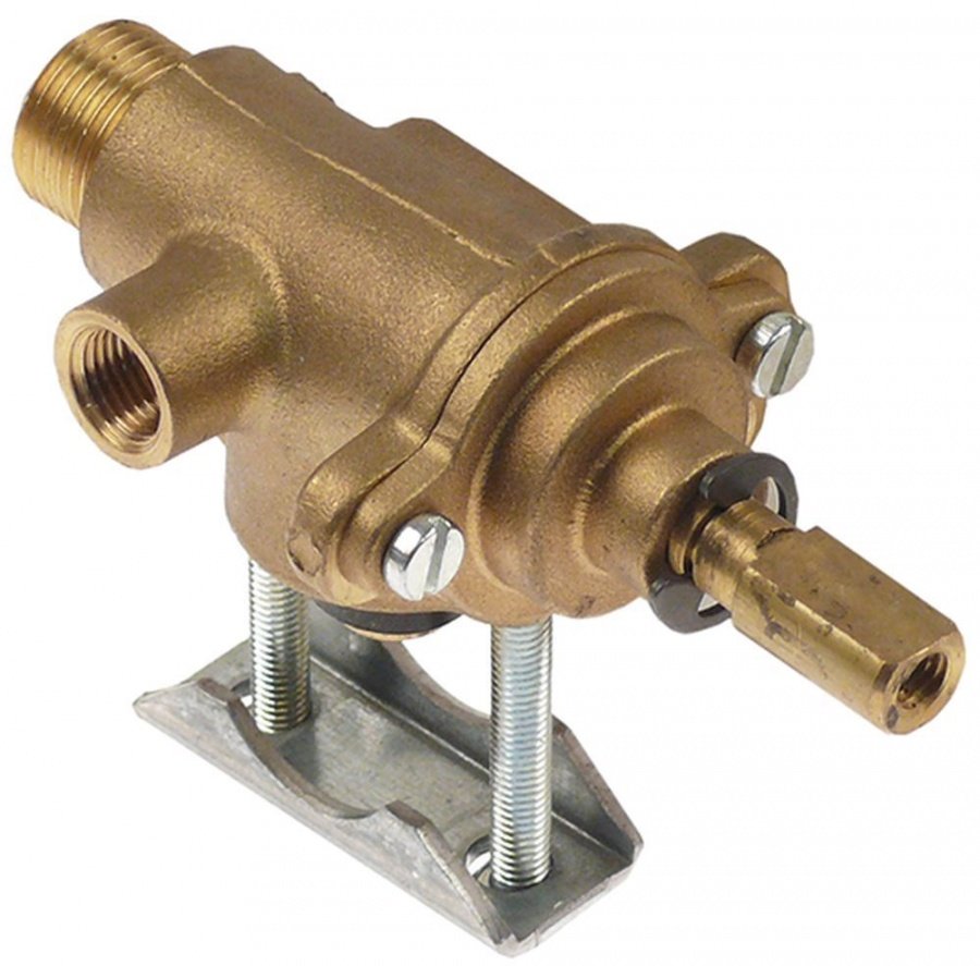 gas tap STN3R gas inlet pipe flange ø21mm bypass nozzle ø 0mm gas outlet 3/8" (tube ø 9mm)