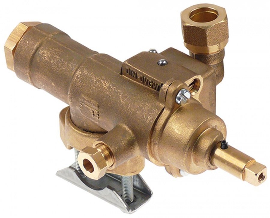 Robinet de gaz STN3R, intrare gaz flansa ø 20 mm, iesire gaz 3/8", duza bypass ø 0 mm - 106185