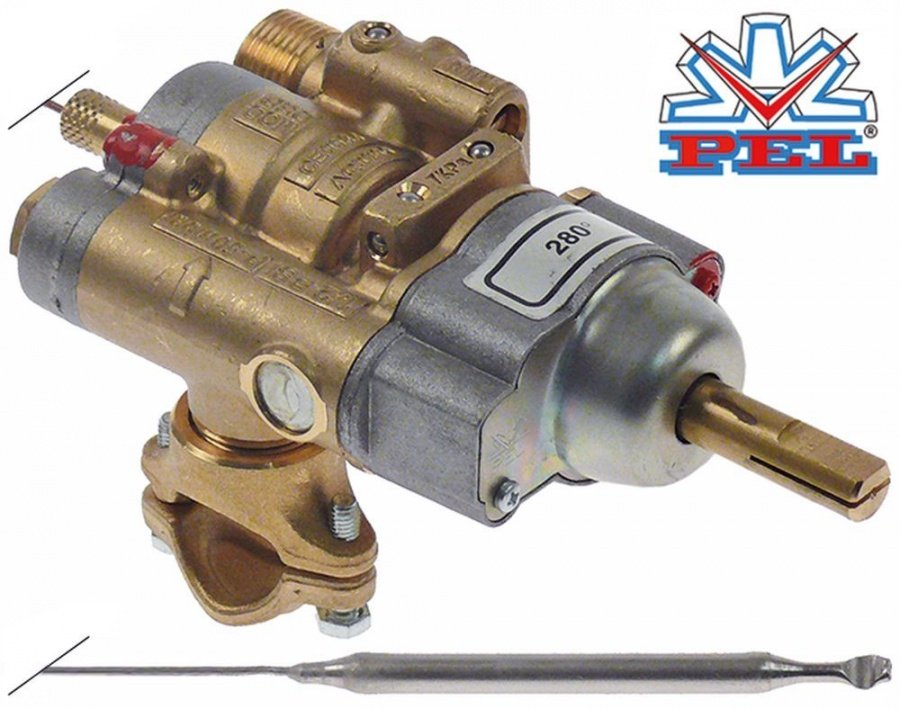 gas thermostat PEL type 24ST 120-280°C gas inlet pipe flange ø21mm