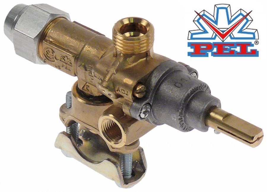Robinet de gaz PEL21S, montare cu colier pe teava ø 21 mm, ax ø 8x6.5 mm - 106231