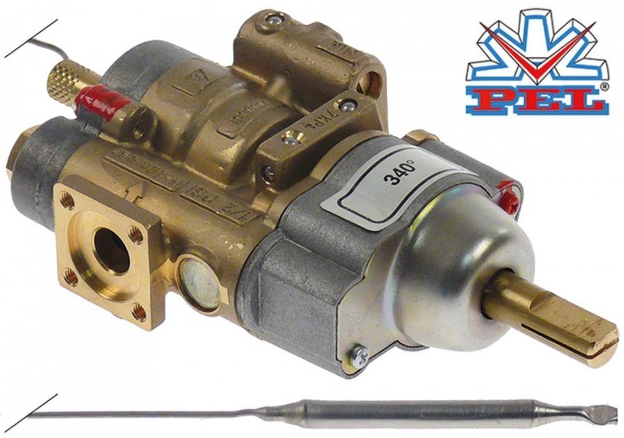 gas thermostat PEL type 24STS 140-340°C gas inlet flange bypass nozzle ø 0mm