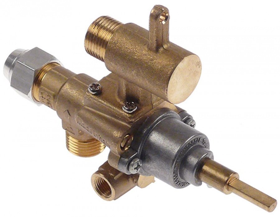 Robinet de gaz GPEL22R, filet intrare M18x1.5 mm (teava ø 12 mm) - 106396