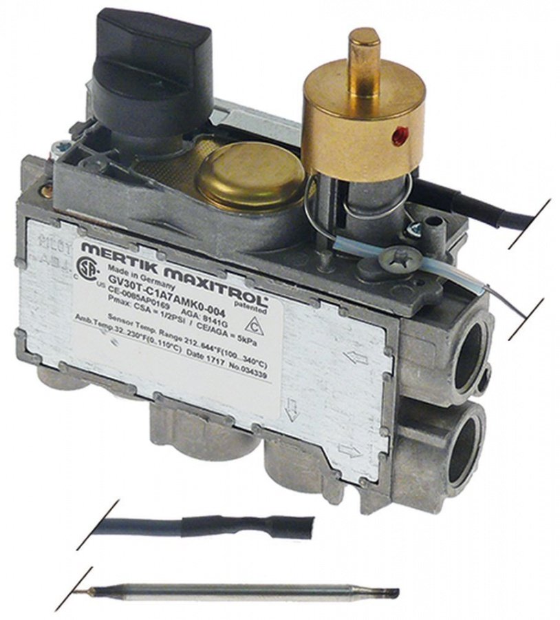Valva de gaz termostatica MERTIK Maxitrol type GV30T, t.°C 100-340°C, racorduri 3/8" - 106397