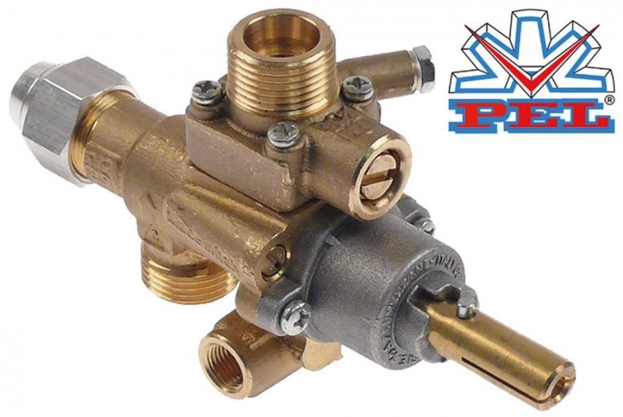 gas tap PEL type 22S/V gas inlet M20x1.5 (tube ø 12mm)