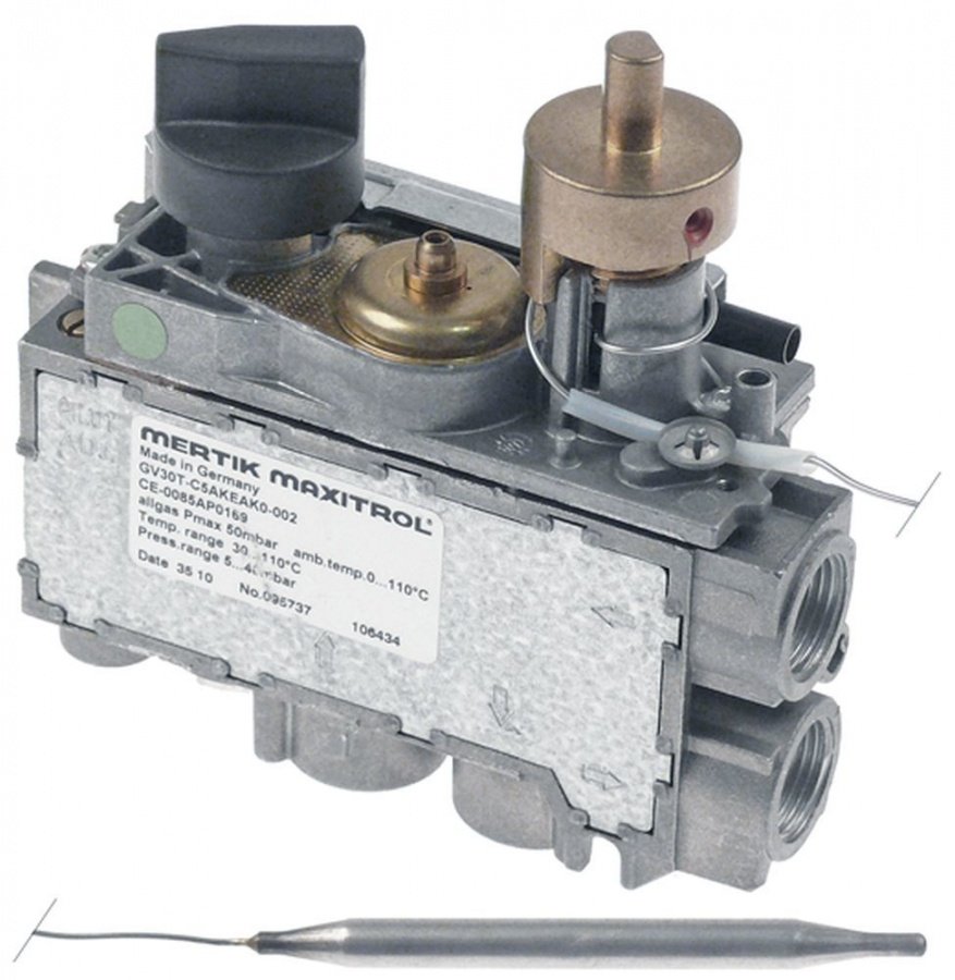 Valva de gaz termostatica MERTIK GV30T-C5AKEAK0-001, 30-110°C, termocupla M9x1 - 106434