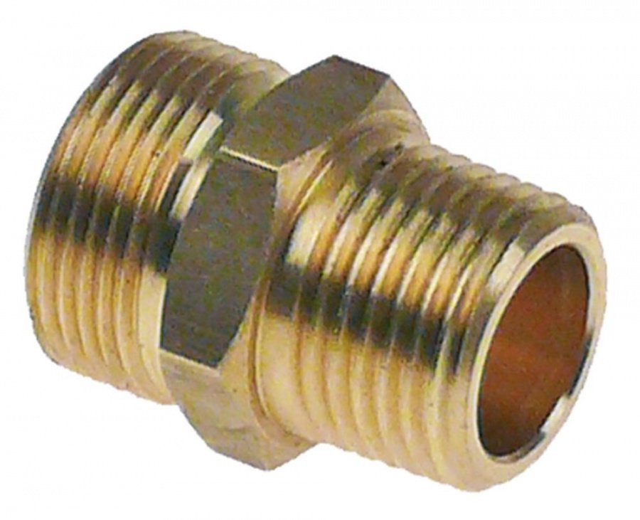 Niplu dublu, T1 ½", T2 M24x1,5mm, teava de ø 16mm - Cod 106518