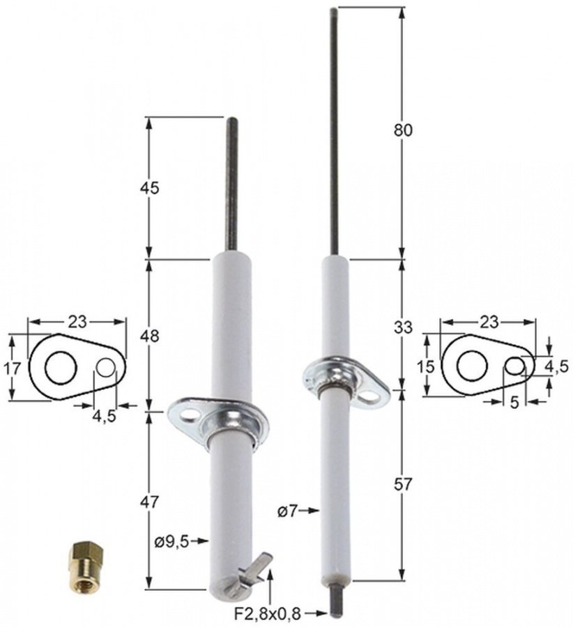 Electrod de aprindere set 2 buc - Cod 106525