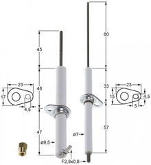 Electrod de aprindere set 2 buc - Cod 106525