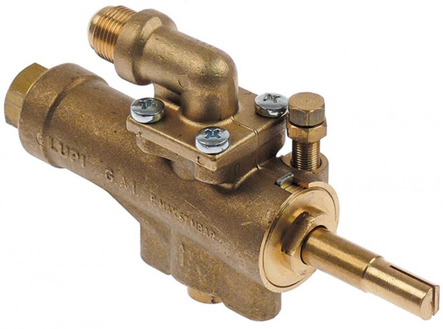 Robinet de gaz GAI, montare pe teava ø 30 mm, iesire gaz 3/8" (teava ø 10 mm) - 106565
