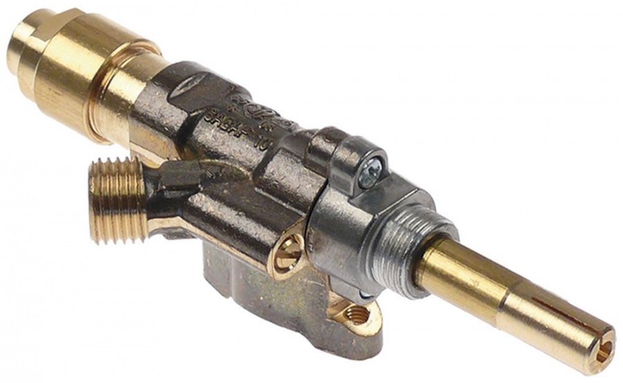 Robinet de gaz Sabaf type 10, montare pe teava, duza bypass ø 0 mm, iesire gaz 1/4" (teava ø 8 mm) - 106581