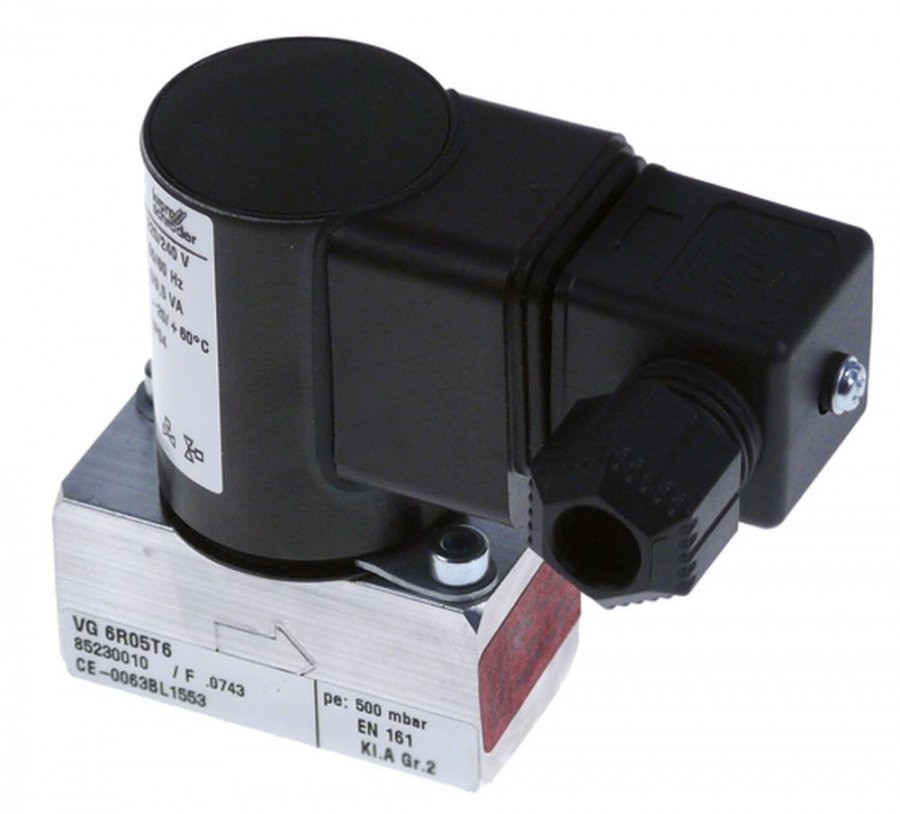 solenoid valve 230 V inlet 1/8" outlet 1/8" connection 1/8" L 52 mm p max 0,36 bar p min 0bar