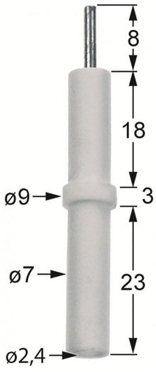 Electrod de aprindere L 61 mm, ø 7 mm, conectare papuc cilindric 2.4 mm - 106619