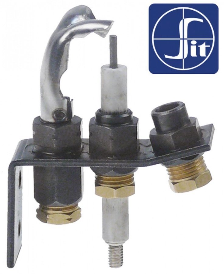 pilot burner SIT type 145 series 2 flames gas connection 1/4" - 6.35mm without nozzles