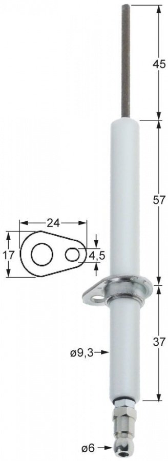 Electrod de aprindere ø 9,3 mm, flansa L 24x17 mm, Lainox, Hocatec LAR63050130 - 106756