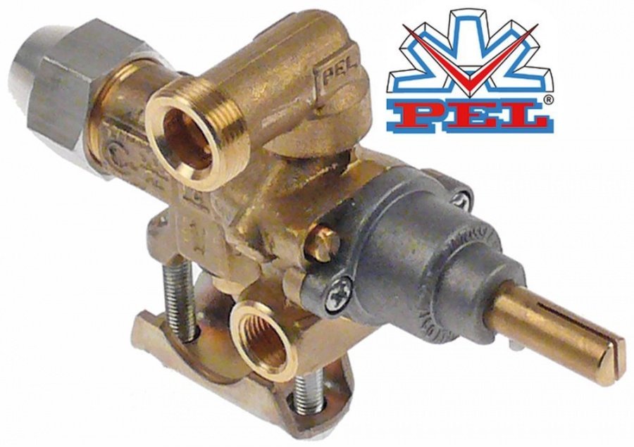 Robinet de gaz PEL 21S intrare gaz flansa ø 21 mm, iesire gaz filet M16x1,5 mm, duza bypass ø 0 mm - 106841