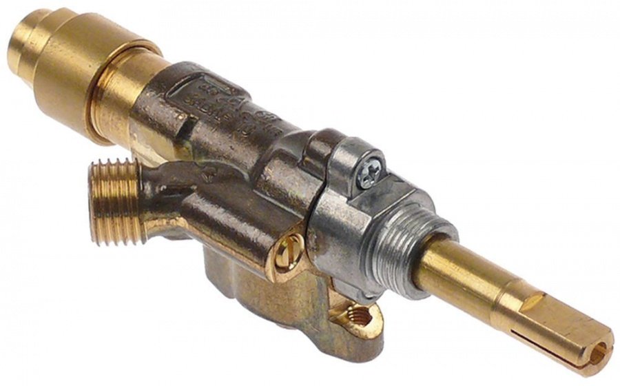 Robinet de gaz SABAF type 10, montare pe teava, duza bypass ø 0 mm, iesire gaz 1/4" (teava ø 8 mm) - 106842