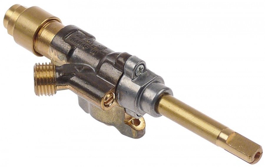 Robinet de gaz SABAF, tip 10,  intrare gaz flansa ø 23 mm, duza bypass ø 0 mm, iesire gaz 1/4" (tube ø 8 mm) - 106843