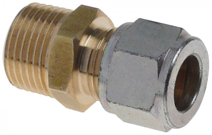 Racod 3/8" pentru teava ø 8/10 mm, din alama - 106874