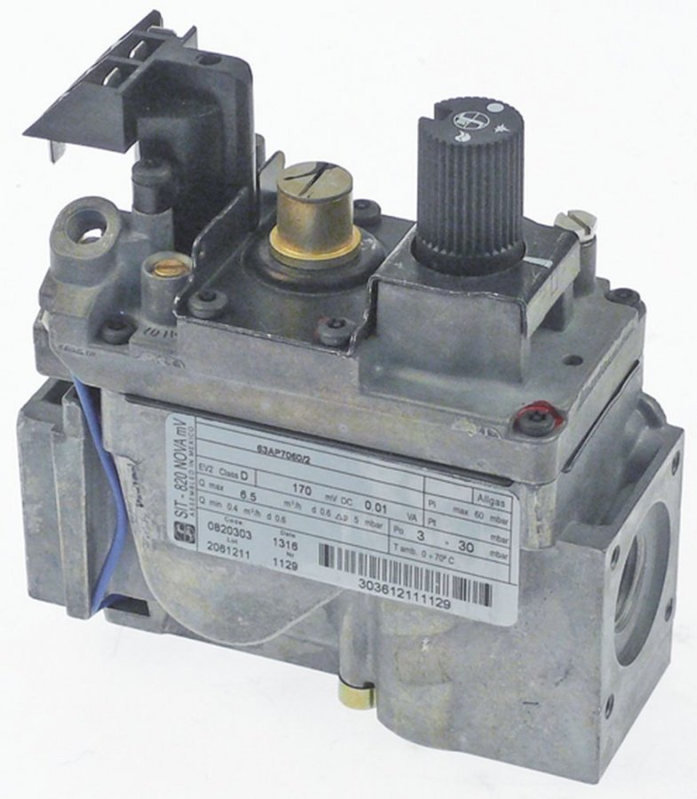Valva de gaz NOVA SIT 0820303, milivolt 0,17 V, intrare gaz 1/2", iesire 1/2", termocupla M9x1 - 107239