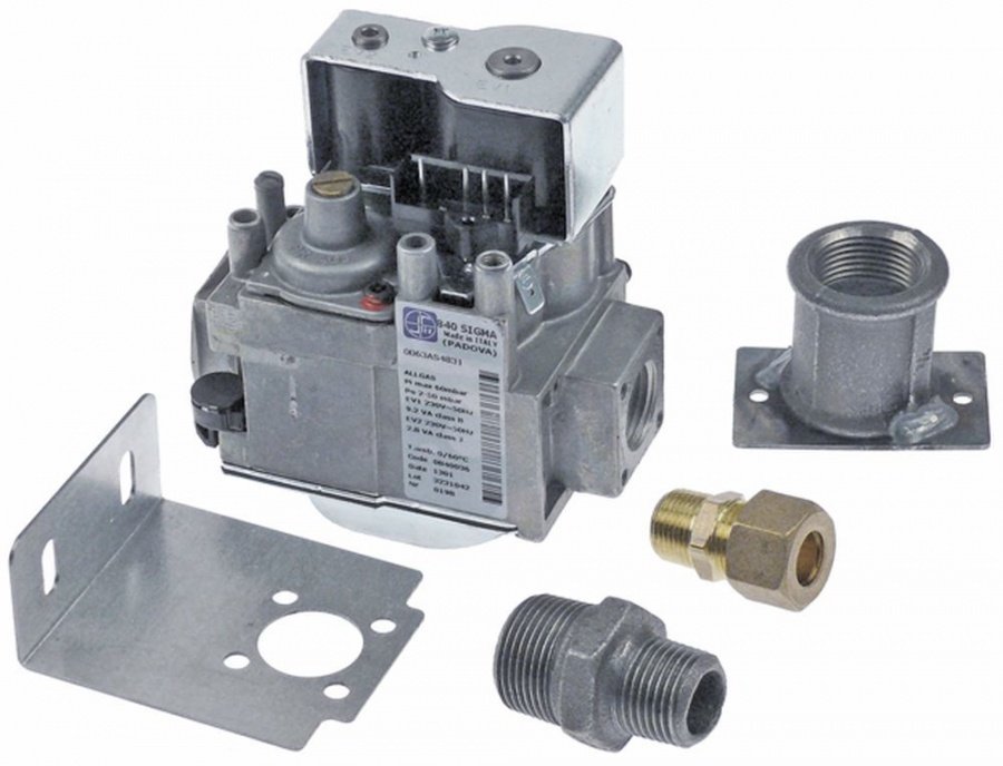 Kit valva de gaz SIT 840 Sigma tip 0840036, 230 V, 50 Hz, intrare-iesire gaz 1/2", P 2-50 mbar - 107245