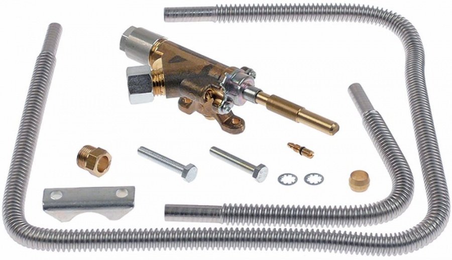 gas tap kit COPRECI type CAL-5200 gas inlet pipe flange bypass nozzle ø 0,76+0,51mm
