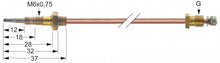 Termocupla L 600 mm, racord robinet M8x1 mm, racord flacara M6x0,75 mm - 107350