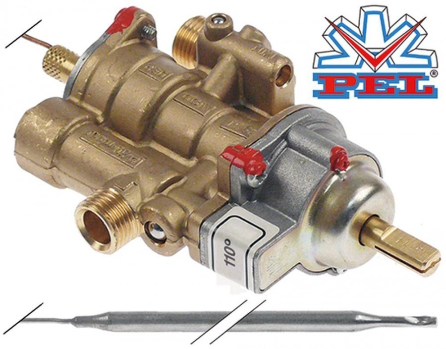 gas thermostat PEL type 25ST"V" 110°C gas input M16x1,5 gas outlet M16x1,5