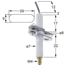 Electrod de aprindere ø 7/8mm, flansa 29x9mm - 107468
