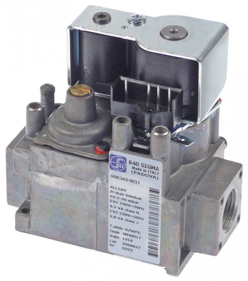 Valva de gaz SIT 840 Sigma 0840017, 230 V, 50 Hz, intrare-iesire gaz 1/2", P 2-50 mbar - 107498