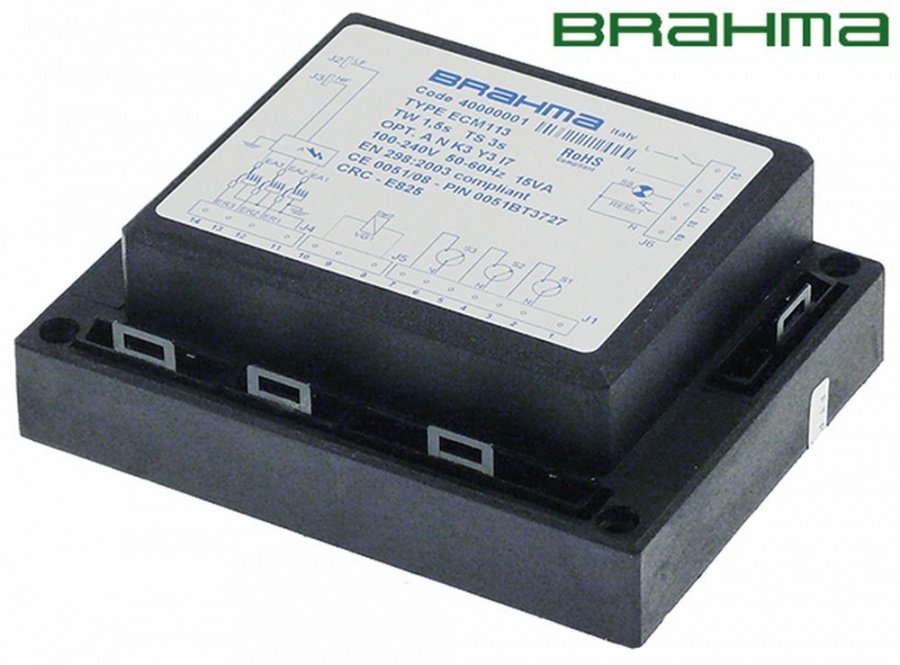 Automat de aprindere BRAHMA ECM113, pana la 3 electrozi, timp de asteptare TW 1,5 s, timp de siguranta TS 3 s, L 107x80 mm - 107545